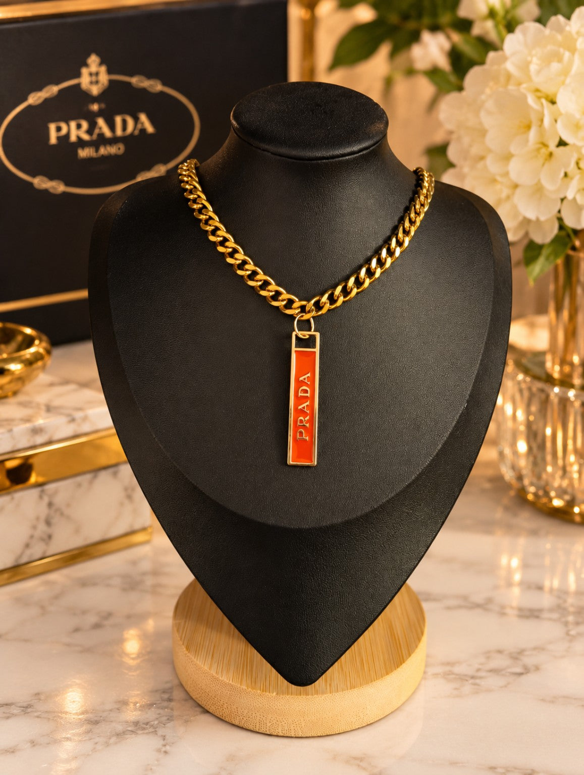 Scarlet Statement — Vintage Upcycled Prada Choker