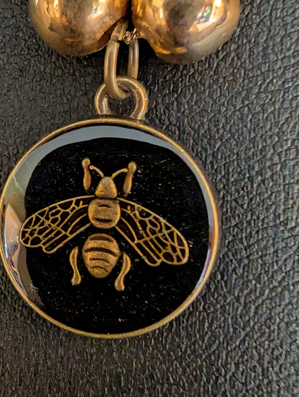 Golden Hive — Upcycled GG Bee Necklace