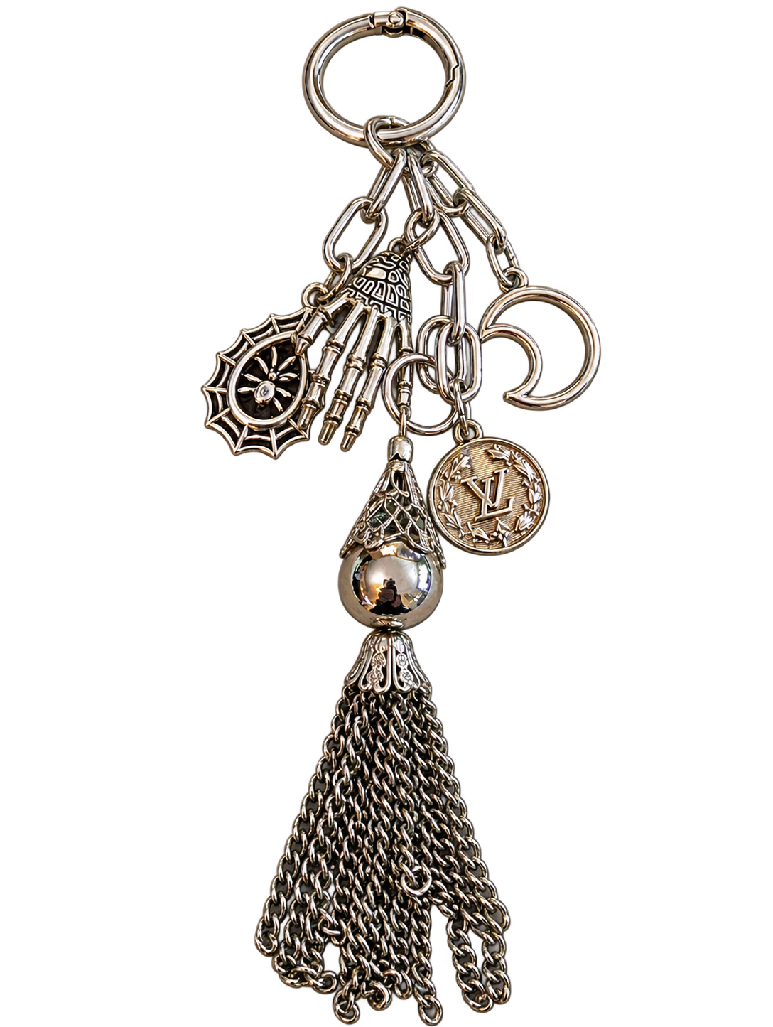 Midnight Magic — Vintage Upcycled LV Gothic Bag Charm 🖤🌙