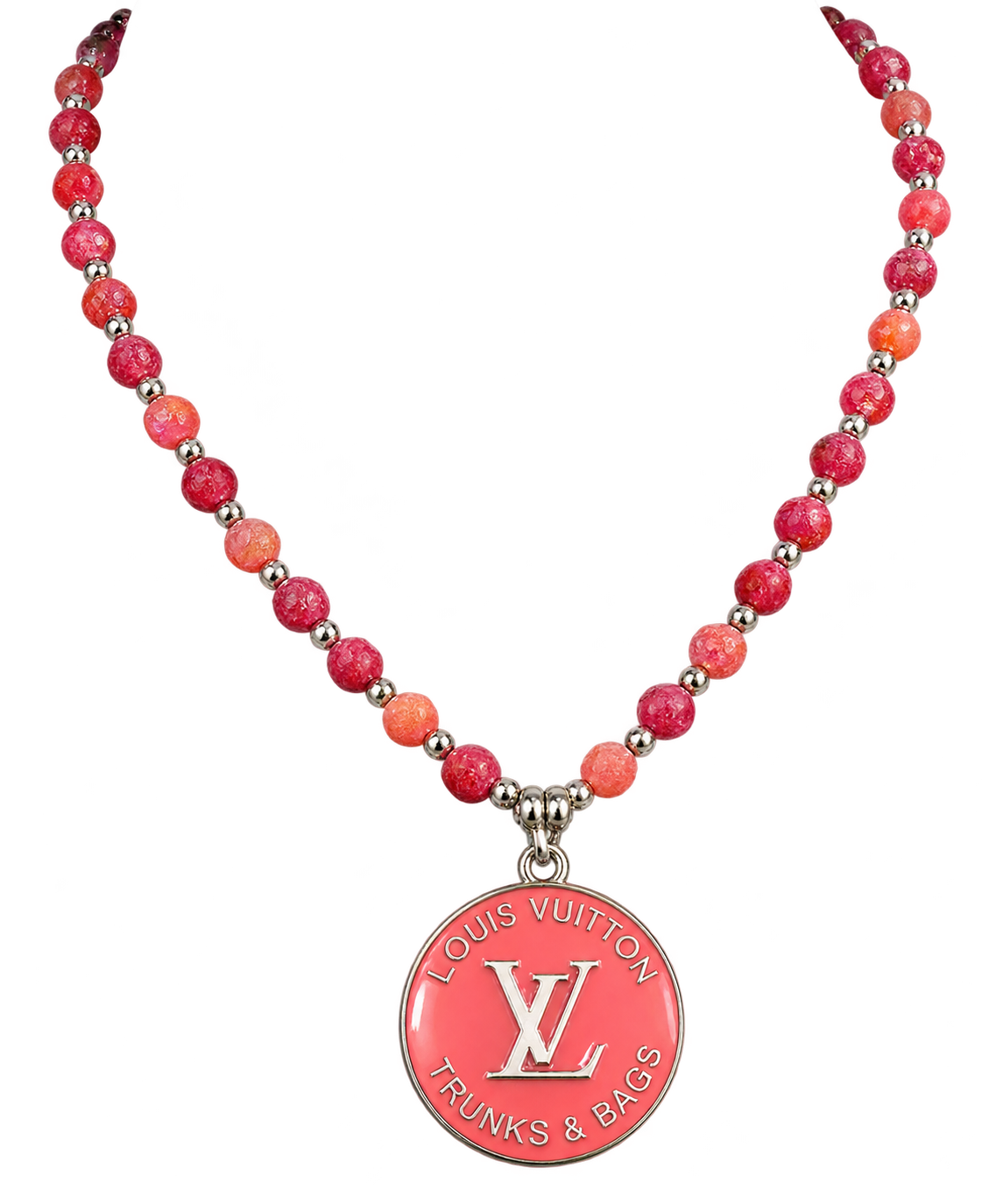 Ruby Romance — Sterling Silver & Natural Ruby Upcycled LV Necklace ❤️