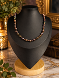 ✨ Peacock Paradise, a gorgeous 22-inch necklace featuring black freshwater pearls ✨