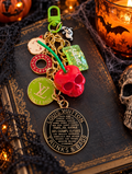 🍒 Sweetly Spooky — Upcycled LV Skull Cherry Bag Charm 👻